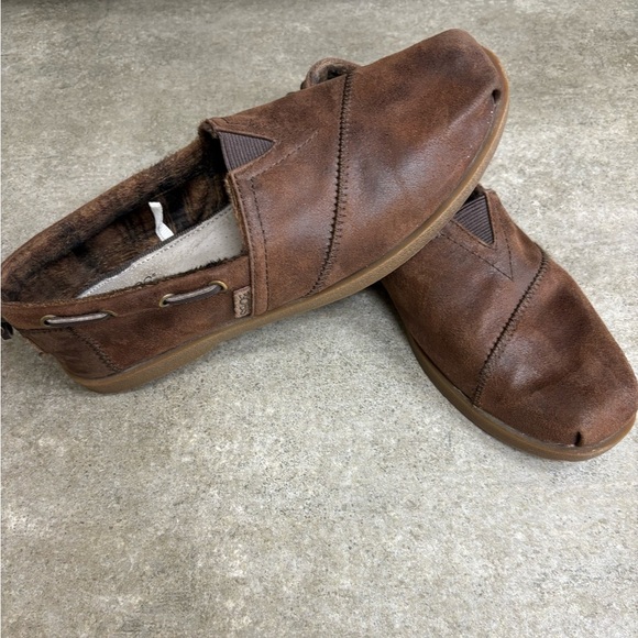 BOBS by Skechers Chill Luxe Buttoned Up Women's Leather Slip On Flats Size 8.5 - Picture 1 of 5